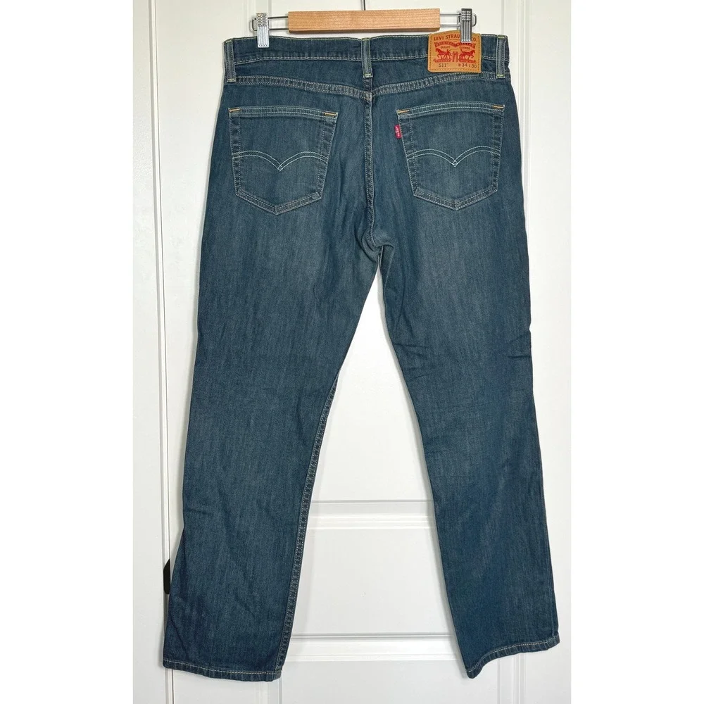 Levi Strauss 511 Slim Fit Jeans Mens W34‎ L30 Medium Wash Stretch Denim
